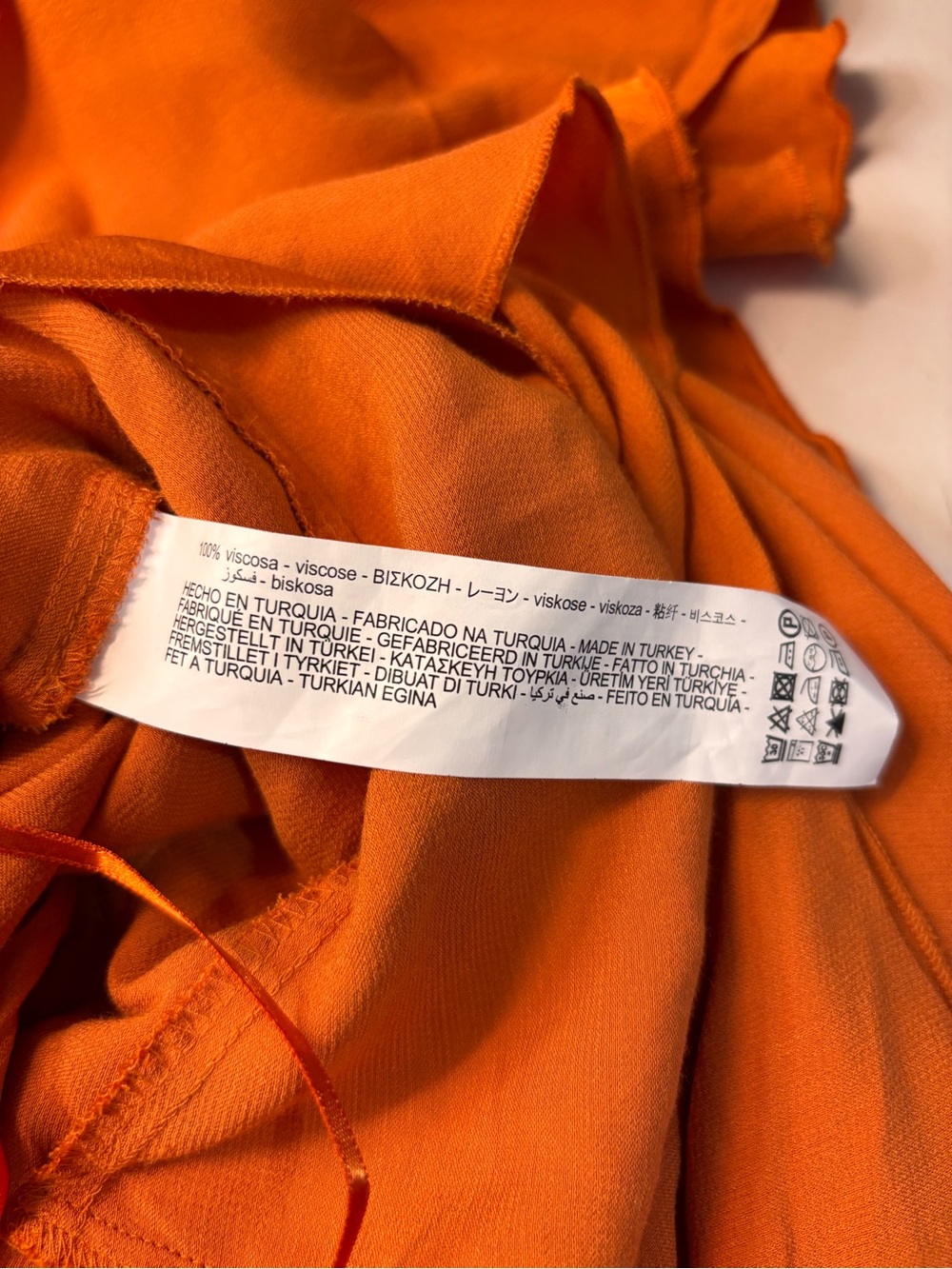 Zara Limited Edition Burnt Orange ruffle Open Back Asymmetrical Blouse, size M - Picture 13 of 15